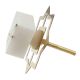 White Square Stone Gold Cross Dresser Knob